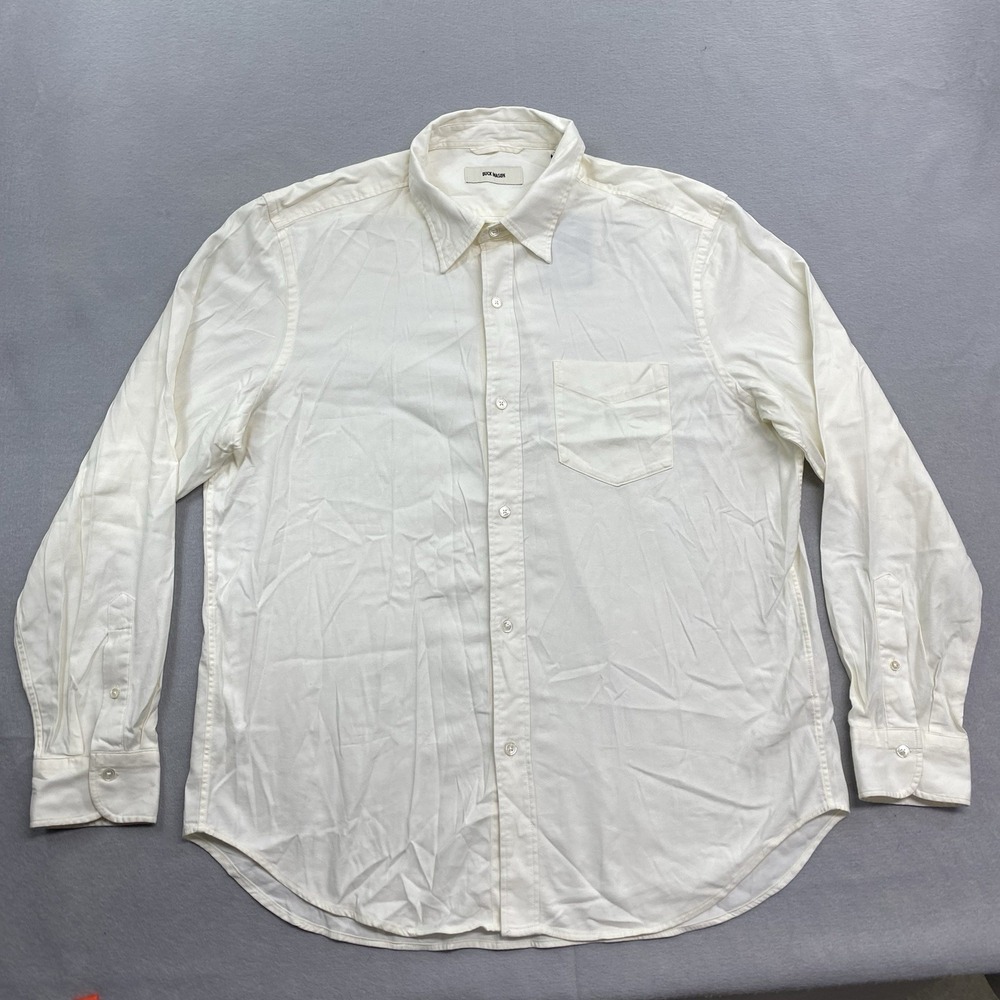 Buck Mason Shirt Mens Extra Large Natural Drapped Twill One Pocket Button Up